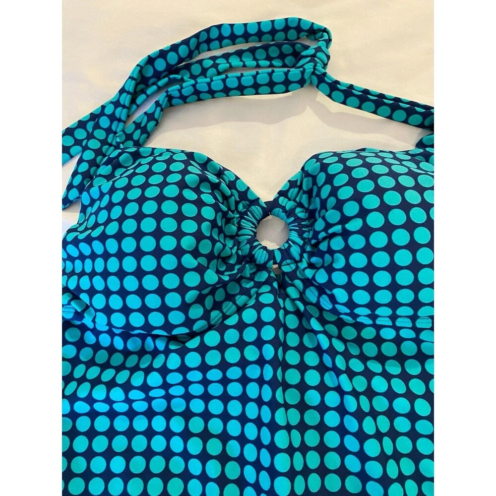 Oh‎ Baby by Motherhood Maternity Swimsuit Halter Top Medium Turquoise Summer